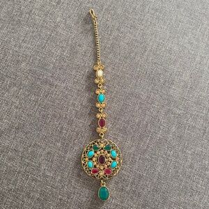 Teeka Pakistani/Indian Jewelry Headpiece Hanging Head Chain